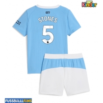 Manchester City John Stones #5 Heimtrikotsatz Kinder 2025-26 Kurzarm (+ Kurze Hosen)
